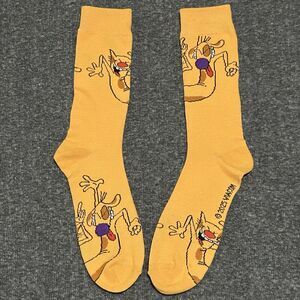Nickelodeon Men's 2025 Catdog Long Crew Socks Yellow (Sz 6-13)